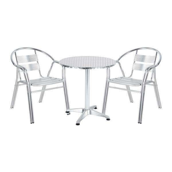 130 000074 5 Dinning set Zircu-Lazo Ι pakoworld set of 3 chrome aluminum D70x70cmEASTER OFFERS