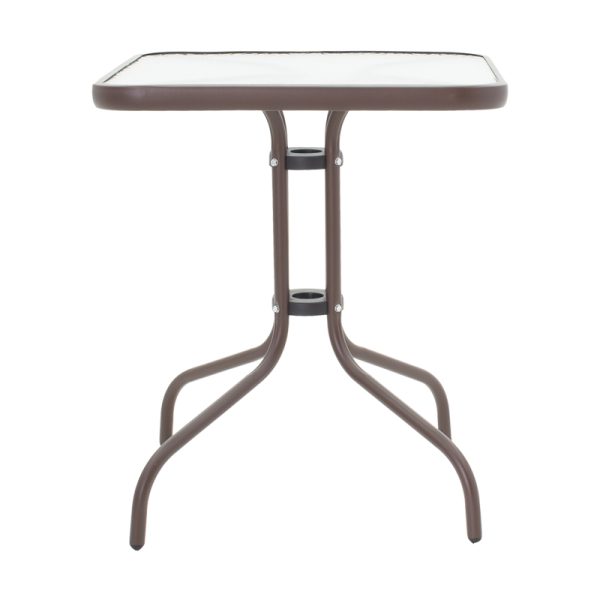 130 000085 2 6 Obbi-Watson pakoworld dining table set of 3 brown metal-pe rattan60x60x70cmOutdoor furniture > Garden food table