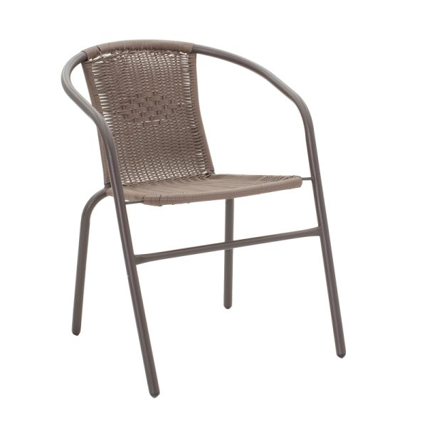 130 000085 4 6 Obbi-Watson pakoworld dining table set of 3 brown metal-pe rattan60x60x70cmOutdoor furniture > Garden food table
