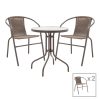 130 000086 12 Dining table Calan-Ensure pakoworld set of 7 dark anthracite metal and anthracite textilene 140x80x70cmOutdoor furniture > Garden food table