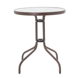 130 000086 2 9 Obbi-Watson pakoworld dining table set of 3 brown metal-pe D60x70cmOutdoor furniture > Garden food table