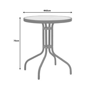 130 000088 3 11 Watson pakoworld table metal champagne-glass D60x70cmOutdoor furniture > Garden dining sets