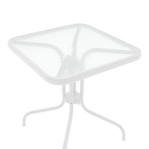 130 000089 2 3 Watson pakoworld table metal white-glass 70x70x70cmOutdoor furniture > Garden dining sets