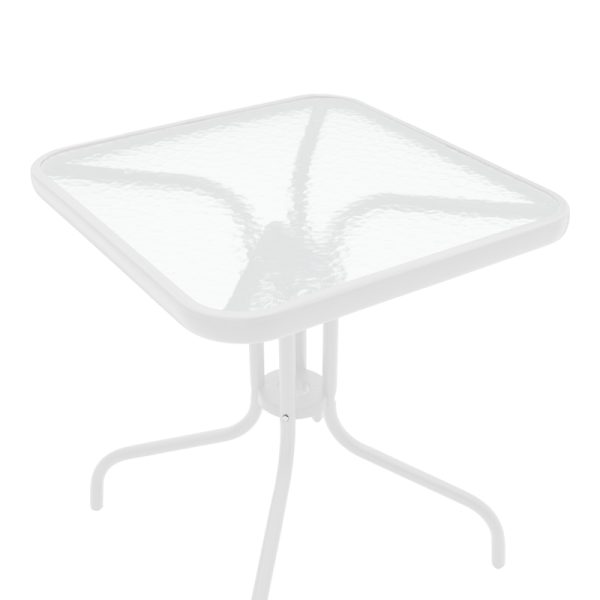 130 000089 2 3 Watson pakoworld table metal white-glass 70x70x70cmOutdoor furniture > Garden dining sets