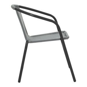 130 000090 2 5 Obbi pakoworld armchair in black metal-pe gray color 54x56x73cmOutdoor furniture > Garden armchairs