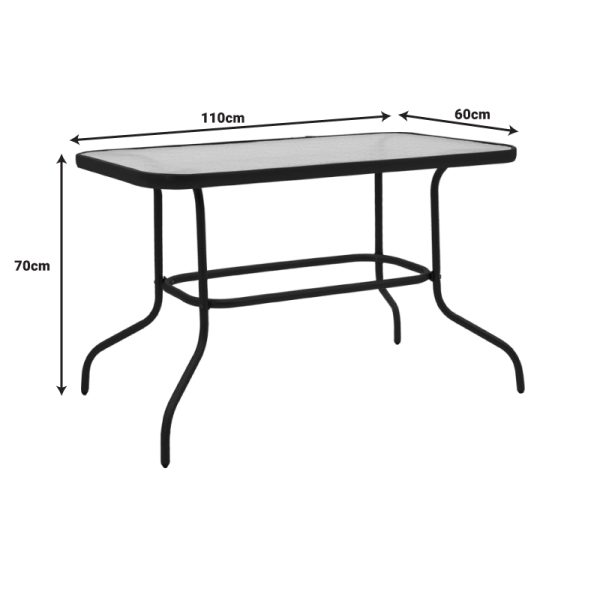 130 000093 2 5 Valor pakoworld table metal champagne-glass 110x60x70cmOutdoor furniture > Garden dining sets