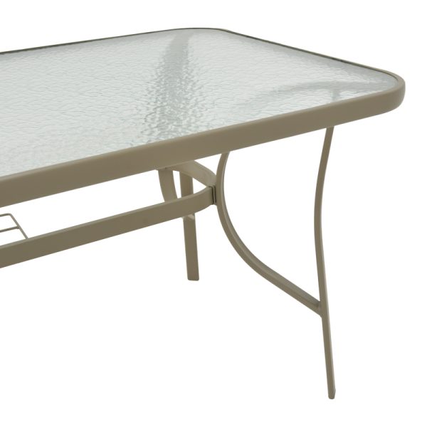 130 000097 4 7 Ensure pakoworld table metal champagne-glass 140x80x70cmOutdoor furniture > Garden dining sets