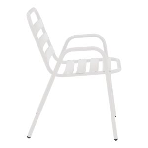 130 000100 2 6 Armchair Sussie pakoworld stack white metal with aluminium slats 45x62x76cmOutdoor furniture > Garden armchairs
