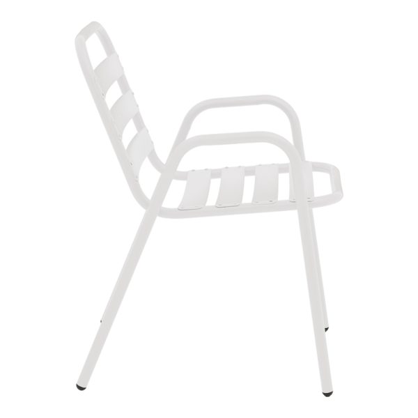 130 000100 2 6 Armchair Sussie pakoworld stack white metal with aluminium slats 45x62x76cmOutdoor furniture > Garden armchairs