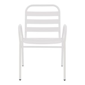 130 000100 3 6 Armchair Sussie pakoworld stack white metal with aluminium slats 45x62x76cmOutdoor furniture > Garden armchairs