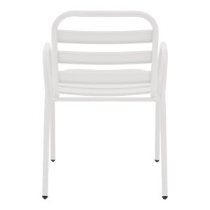 130 000100 4 6 Armchair Sussie pakoworld stack white metal with aluminium slats 45x62x76cmOutdoor furniture > Garden armchairs