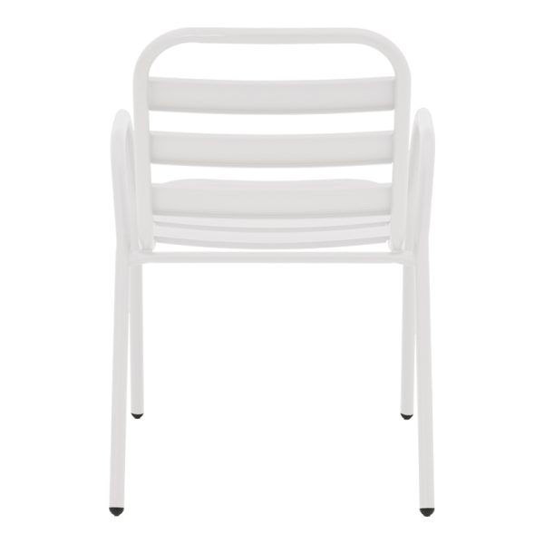 130 000100 4 6 Armchair Sussie pakoworld stack white metal with aluminium slats 45x62x76cmOutdoor furniture > Garden armchairs