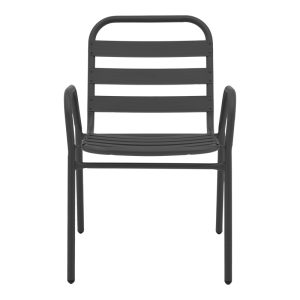 130 000101 3 6 Armchair Sussie pakoworld stack dark grey metal with aluminium slats 45x62x76cmOutdoor furniture > Garden armchairs