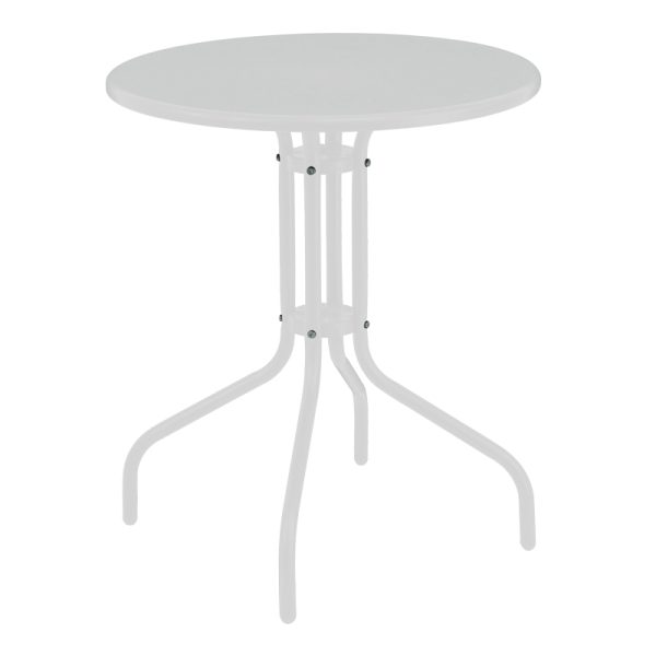 130 000103 5 Table Vergo pakoworld white metal D60x70cmOutdoor furniture > Garden dining sets