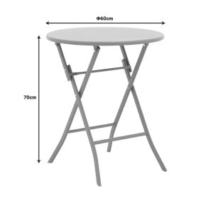 130 000111 3 10 Table Albero pakoworld dark grey color metal D60x70cmOutdoor furniture > Garden dining sets