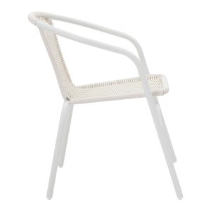 130 000125 3 2 Watson-Obbi dining table pakoworld white metal-glass 70x70x70cmOutdoor furniture > Garden food table