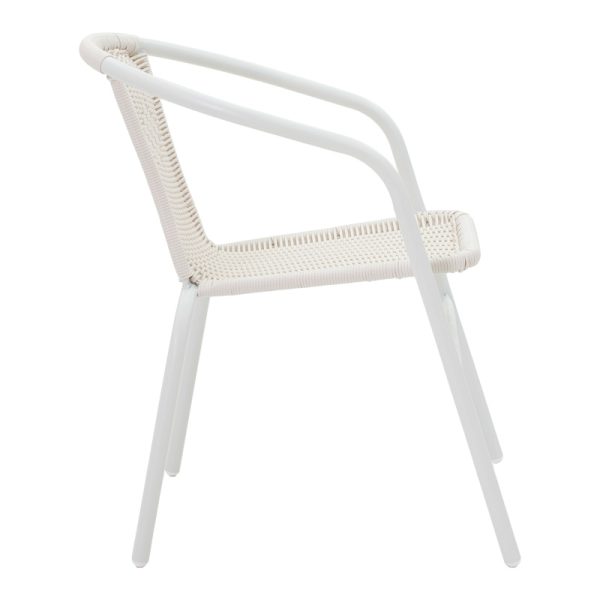 130 000125 3 2 Watson-Obbi dining table pakoworld white metal-glass 70x70x70cmOutdoor furniture > Garden food table