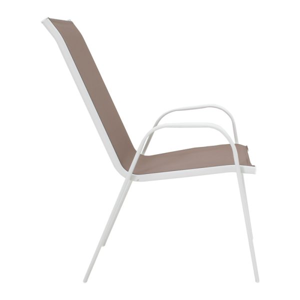 130 000126 3 2 Watson-Calan dining table pakoworld white metal-glass 70x70x70cmOutdoor furniture > Garden food table