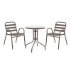 130 000127 5 Watson-Calan dining table pakoworld white metal-glass 70x70x70cmOutdoor furniture > Garden food table