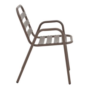 130 000128 3 2 Dining table Watson-Sussie pakoworld metal brown-glass 70x70x70cmOutdoor furniture > Garden food table