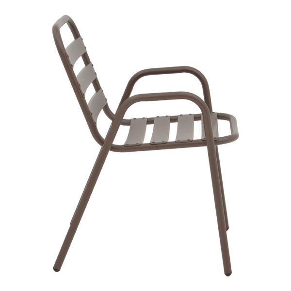 130 000128 3 2 Dining table Watson-Sussie pakoworld metal brown-glass 70x70x70cmOutdoor furniture > Garden food table