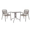 130 000128 5 Watson-Sussie pakoworld dining table set of 3 pieces black metal-glass D60x70cmOutdoor furniture > Garden food table