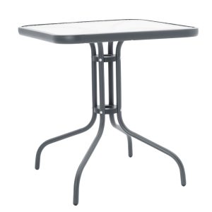 130 000134 4 2 Watson-Tade pakoworld dining table anthracite metal-glass 70x70x70cmOutdoor furniture > Garden food table