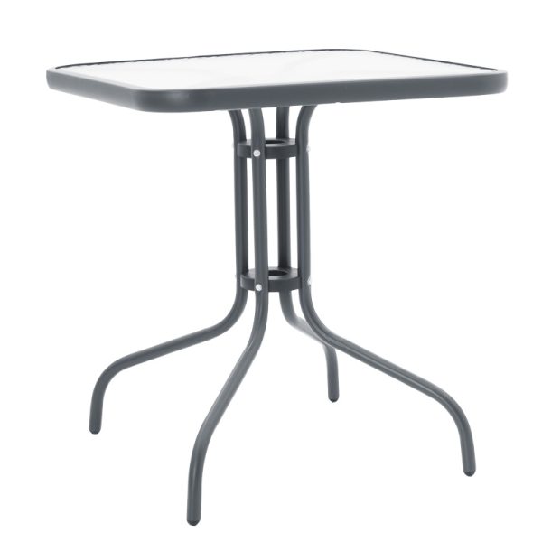 130 000134 4 2 Watson-Tade pakoworld dining table anthracite metal-glass 70x70x70cmOutdoor furniture > Garden food table