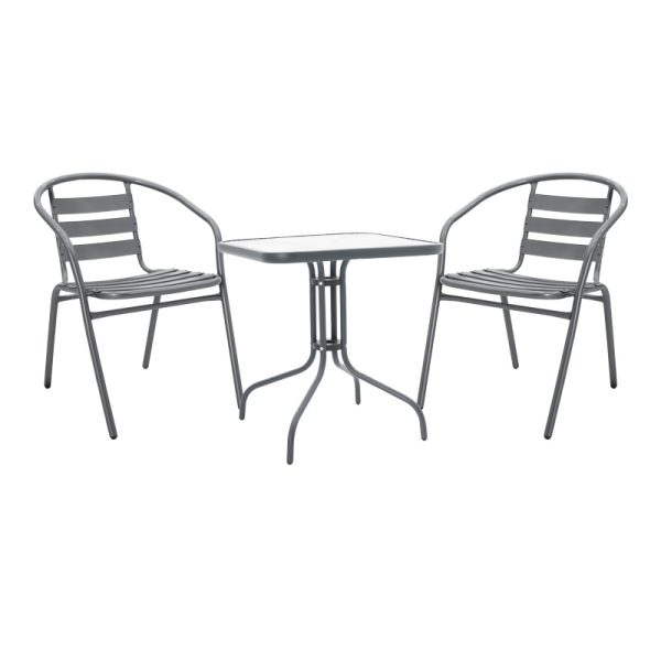 130 000134 5 Watson-Tade pakoworld dining table anthracite metal-glass 70x70x70cmOutdoor furniture > Garden food table