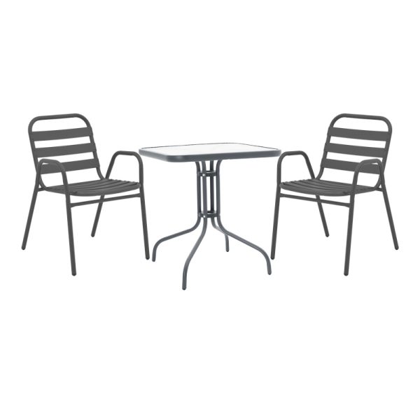 130 000135 5 Watson-Sussie pakoworld dining table anthracite metal-glass 70x70x70cmOutdoor furniture > Garden food table