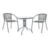 130 000136 1 Dining set 5pcs Ensure-Sussie pakoworld metal-glass dark grey 140x80x70cmOutdoor furniture > Garden food table