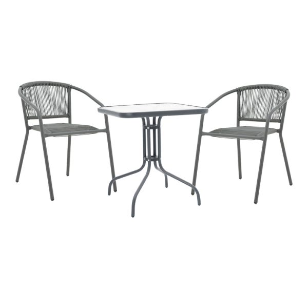 130 000136 1 Watson-Lindaria pakoworld dining table anthracite metal-glass 70x70x70cmOutdoor furniture > Garden food table