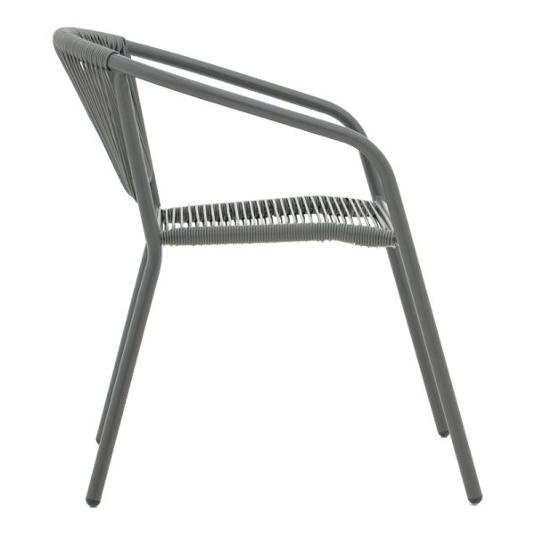130 000136 3 1 Watson-Lindaria pakoworld dining table anthracite metal-glass 70x70x70cmOutdoor furniture > Garden food table