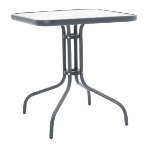 130 000136 4 1 Watson-Lindaria pakoworld dining table anthracite metal-glass 70x70x70cmOutdoor furniture > Garden food table