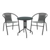 130 000140 1 Dining set 5pcs Ensure-Lindaria pakoworld metal-glass dark grey 140x80x70cmOutdoor furniture > Garden food table