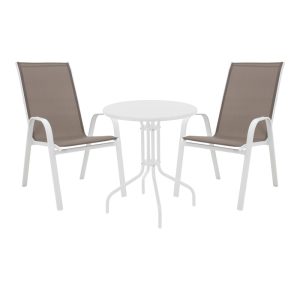 130 000142 1 Vergo-Calan pakoworld dining table white metal Φ60x70cmOutdoor furniture > Garden food table