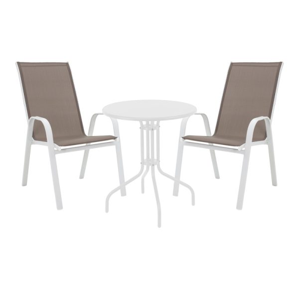 130 000142 1 Vergo-Calan pakoworld dining table white metal Φ60x70cmOutdoor furniture > Garden food table