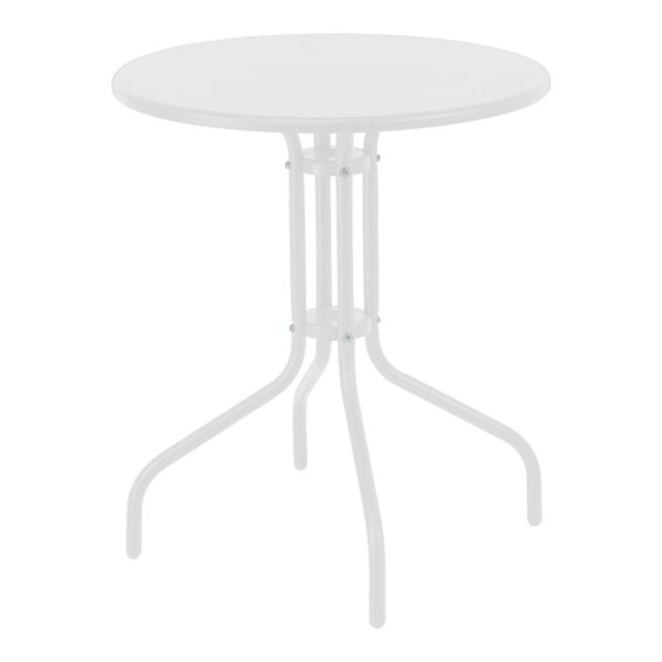 130 000142 4 1 Vergo-Calan pakoworld dining table white metal Φ60x70cmOutdoor furniture > Garden food table