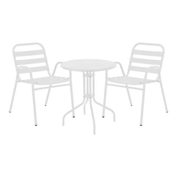 130 000143 1 Vergo-Sussie pakoworld dining table white metal Φ60x70cmOutdoor furniture > Garden food table