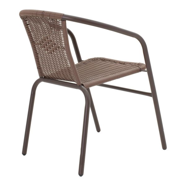 130 000146 2 2 Vergo-Obbi pakoworld dining table brown metal Φ60x70cmOutdoor furniture > Garden food table