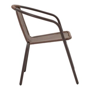 130 000146 3 2 Vergo-Obbi pakoworld dining table brown metal Φ60x70cmOutdoor furniture > Garden food table