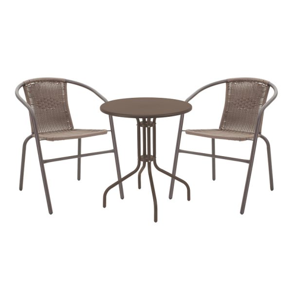 130 000146 5 Vergo-Obbi pakoworld dining table brown metal Φ60x70cmOutdoor furniture > Garden food table