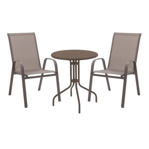 130 000147 5 Vergo-Calan pakoworld dining table brown metal Φ60x70cmOutdoor furniture > Garden food table