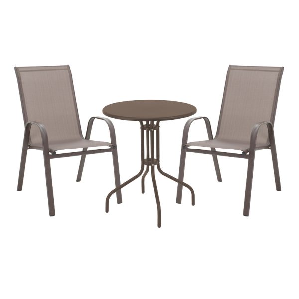 130 000147 5 Vergo-Calan pakoworld dining table brown metal Φ60x70cmOutdoor furniture > Garden food table