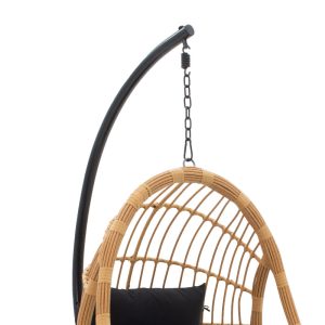 131 000004 4 8 Lacie pakoworld swing hanging pe natural-metal pillow blackOutdoor furniture > Gardens swings