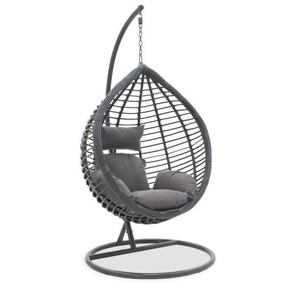 131 000006 12 Nadim pakoworld swing hanging metal-pe-cushion grayOutdoor furniture > Gardens swings