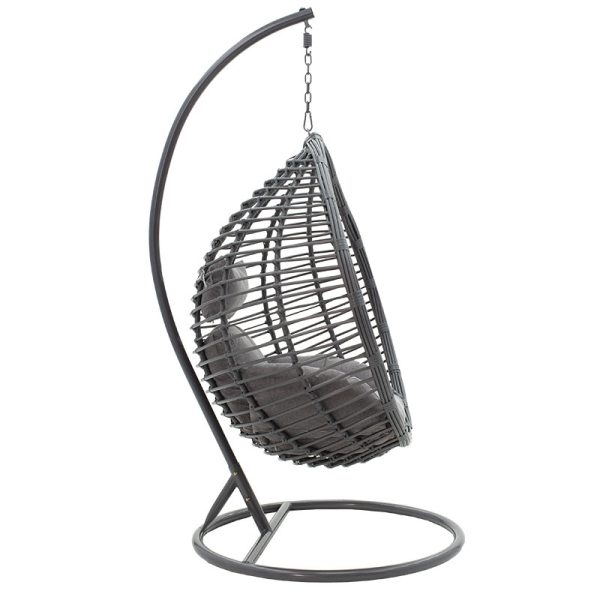 131 000006 3 9 Nadim pakoworld swing hanging metal-pe-cushion grayOutdoor furniture > Gardens swings