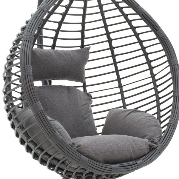 131 000006 4 9 Nadim pakoworld swing hanging metal-pe-cushion grayOutdoor furniture > Gardens swings