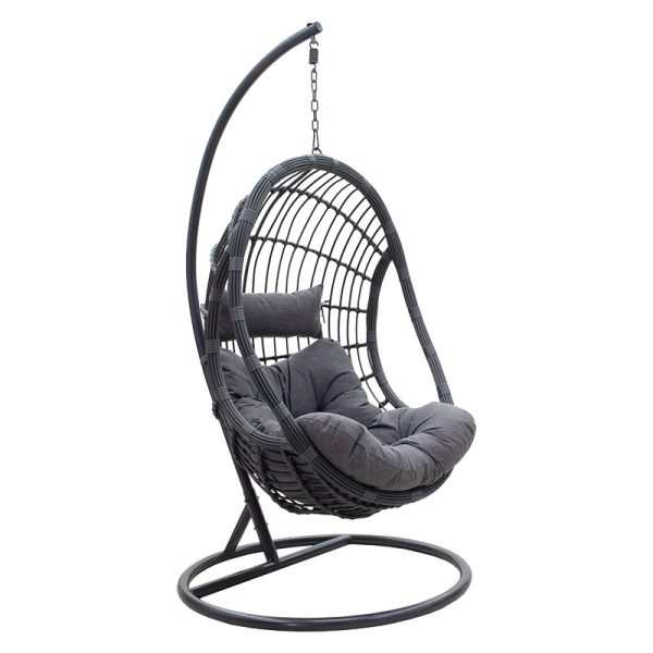 131 000010 12 Swing Lacie pakoworld hanging pe metal anthracite-cushion grayOutdoor furniture > Gardens swings