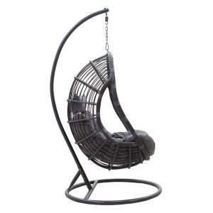 131 000010 3 9 Swing Lacie pakoworld hanging pe metal anthracite-cushion grayOutdoor furniture > Gardens swings